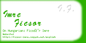 imre ficsor business card